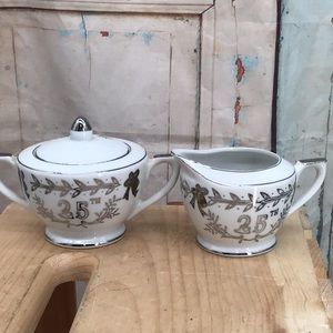 Lafton China 25 Year Anniversary Sugar and Creamer